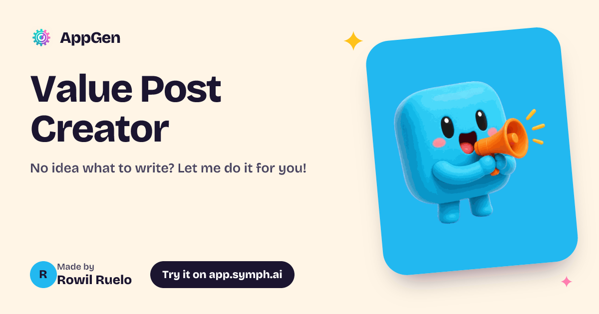 Value Post Creator | AppGen