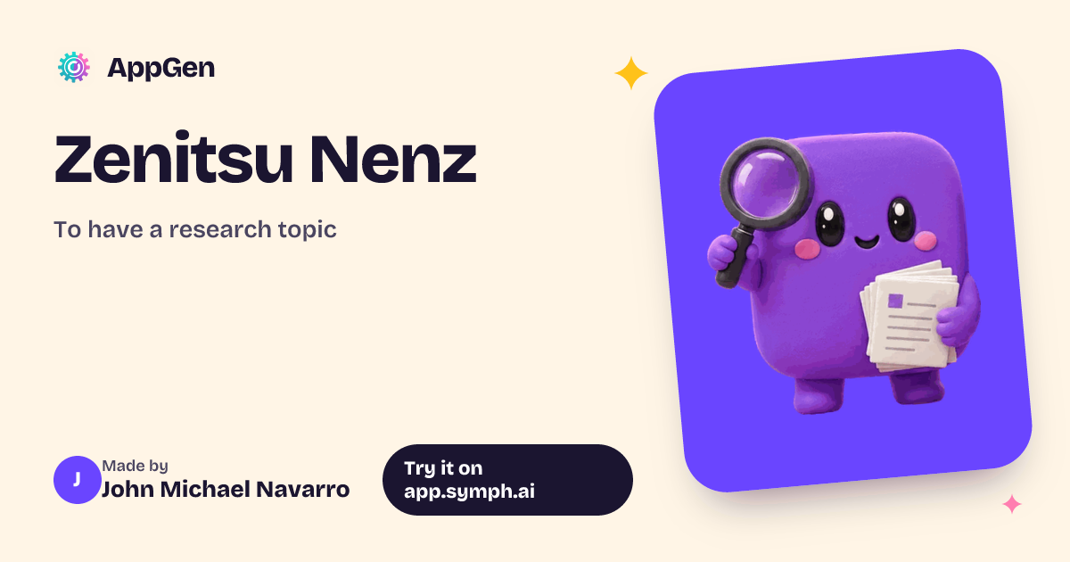 Zenitsu Nenz | AppGen