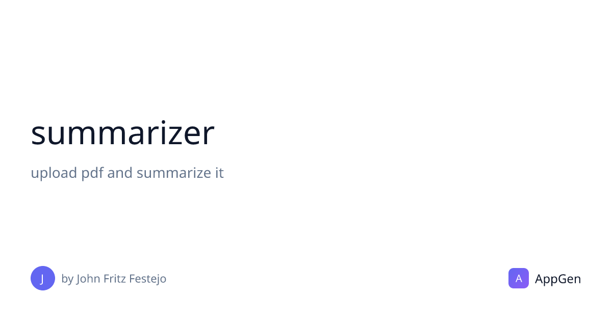 summarizer | AppGen