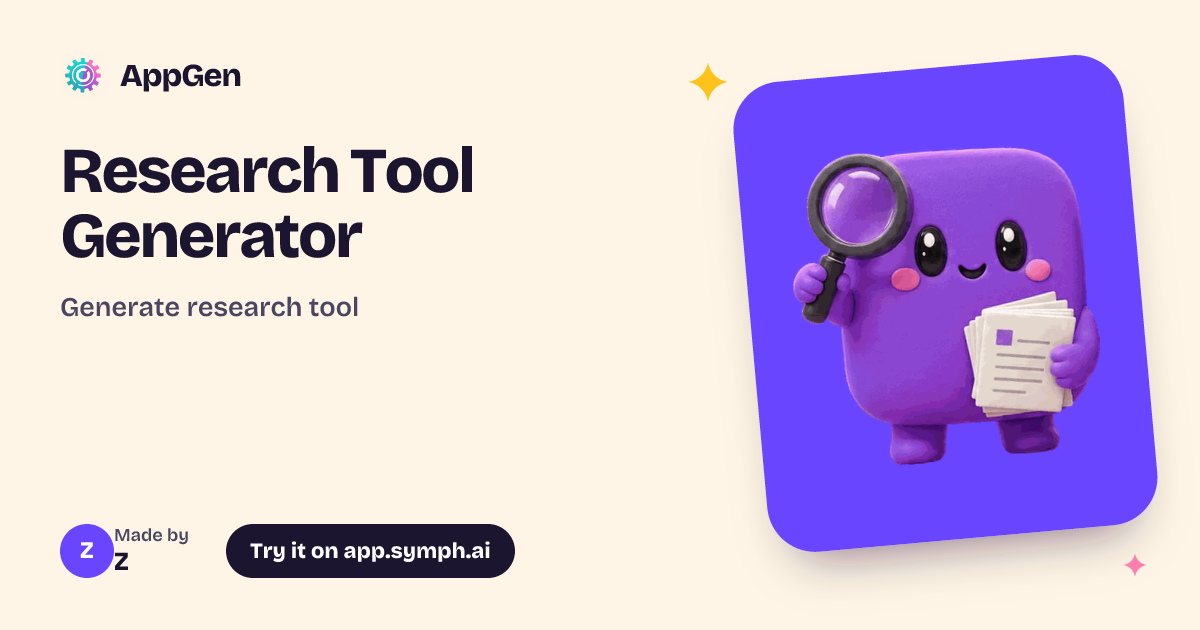 Research Tool Generator | AppGen