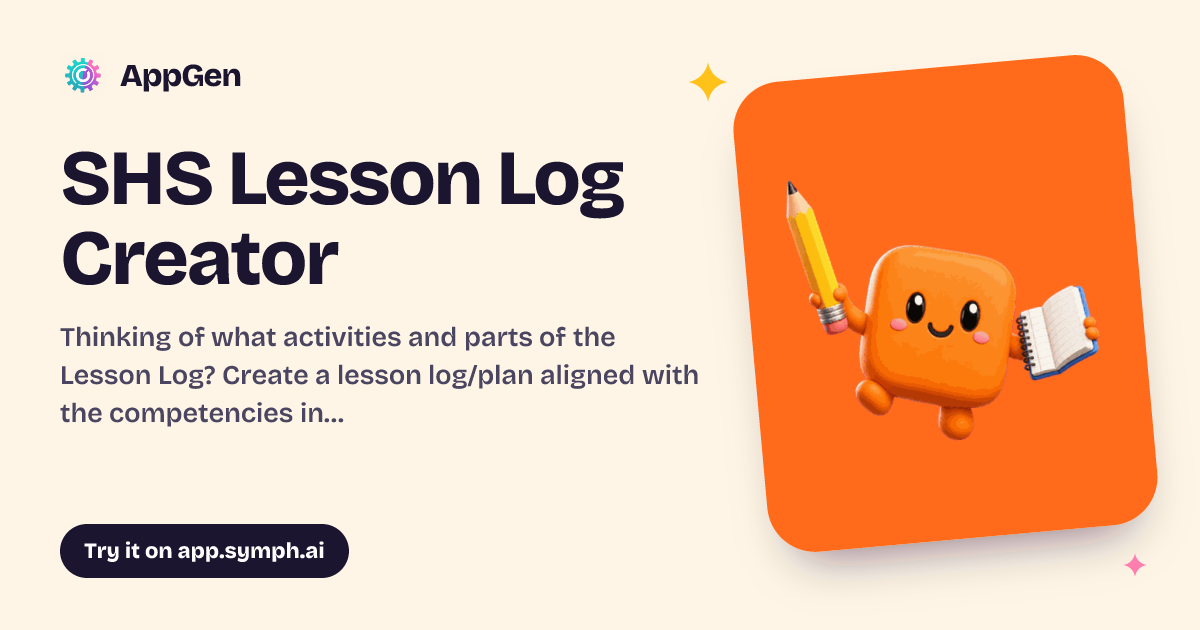 SHS Lesson Log Creator | AppGen