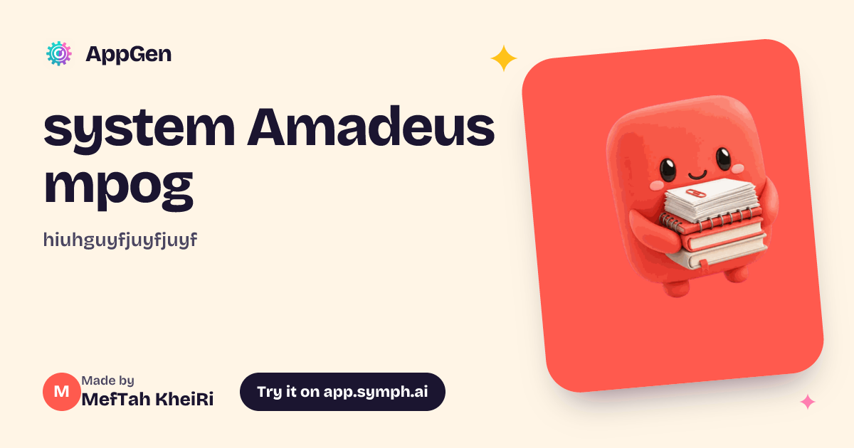 system Amadeus mpog | AppGen