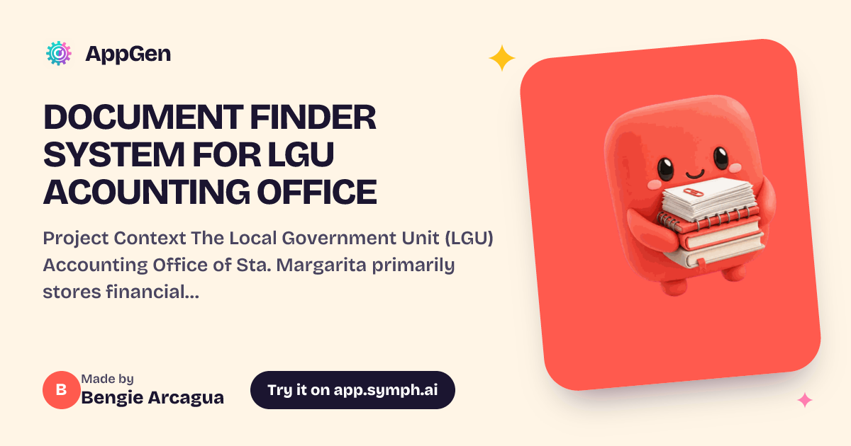 DOCUMENT FINDER SYSTEM FOR LGU ACOUNTING OFFICE | AppGen