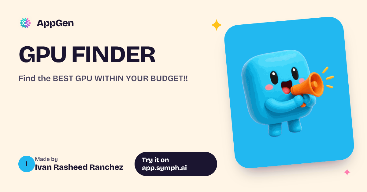 GPU FINDER | AppGen