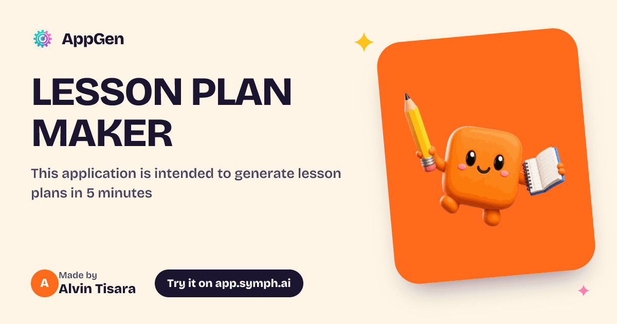 LESSON PLAN MAKER | AppGen